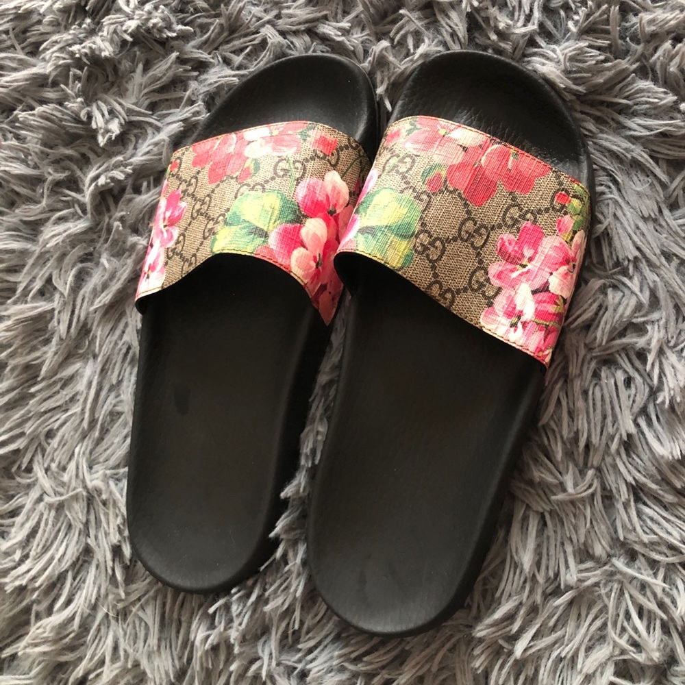 Gucci floral slides